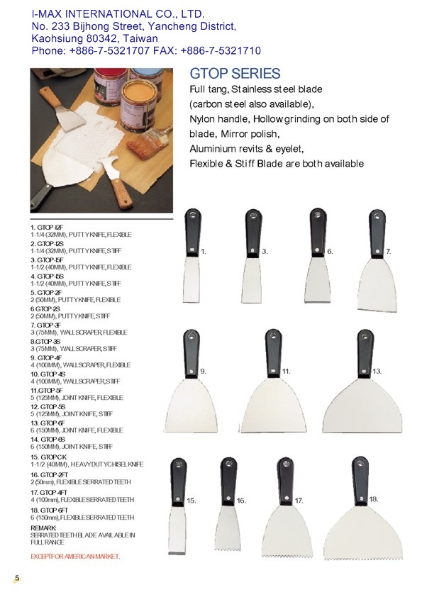 PAINT SCRAPERS IMAX INTERNATIONAL CO., LTD.